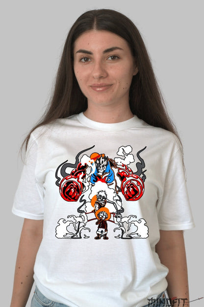 Tricou Anime One Piece - Luffy Gear Transformation dama alb
