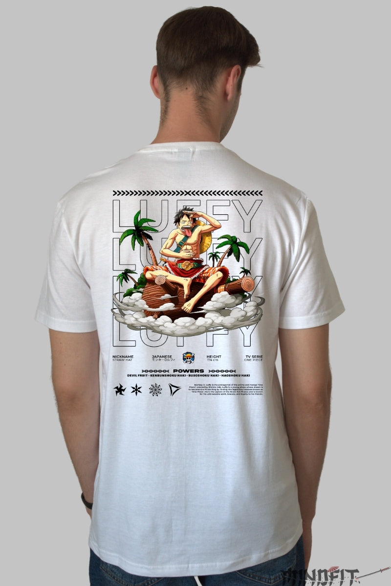 Tricou Anime One Piece - Luffy pe Tronul Piratilor barbat alb