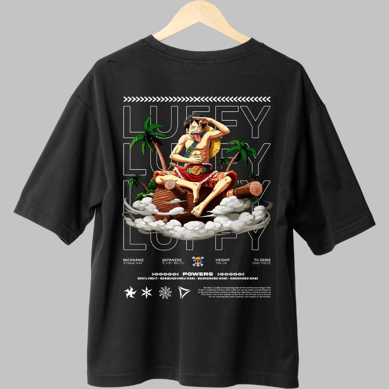 Tricou Anime One Piece - Luffy pe Tronul Piratilor spate