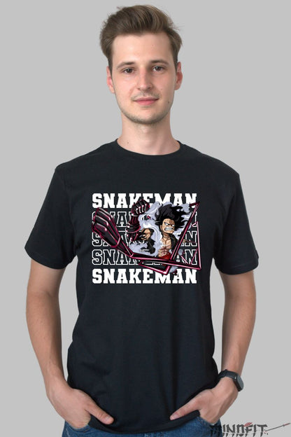 Tricou Anime One Piece Luffy Snakeman Epic barbat negru