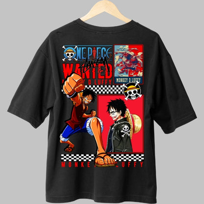 Tricou Anime One Piece - Luffy Wanted Force spate