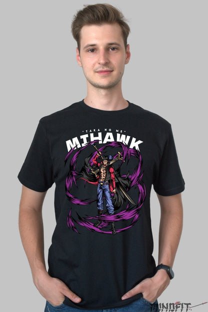 Tricou Anime One Piece - Mihawk Taka no Me barbat negru