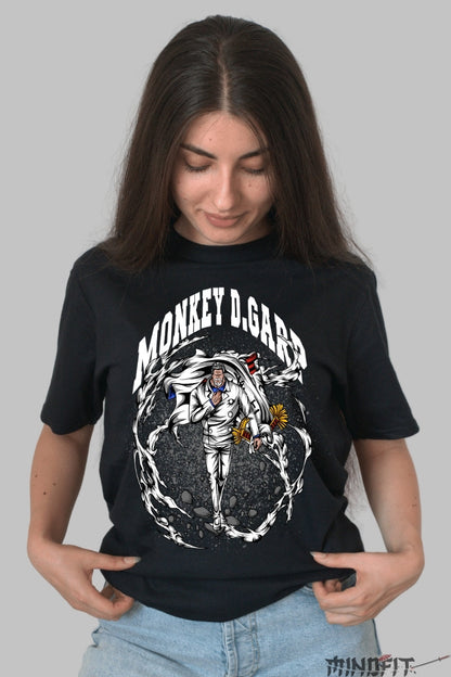 Tricou Anime One Piece - Monkey D. Garp Navy Legend dama negru