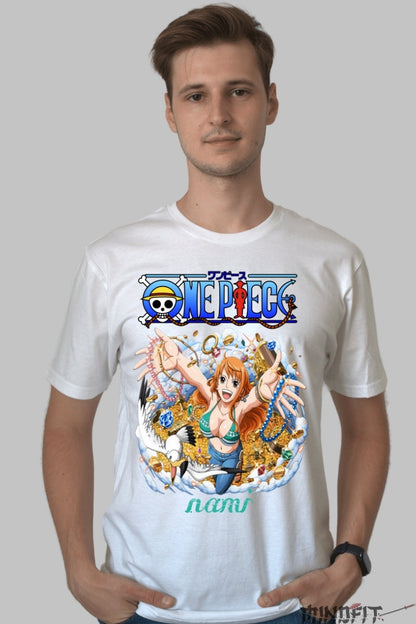 Tricou Anime One Piece - Nami Printesa Comorilor barbat alb