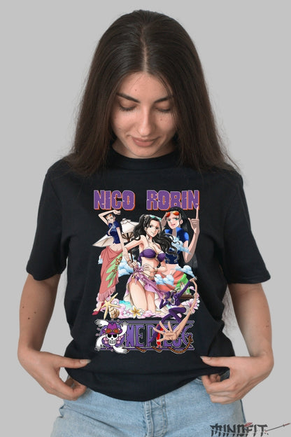 Tricou Anime One Piece - Nico Robin Arheologul Umbrei dama negru