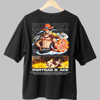Tricou Anime One Piece - Portgas D. Ace Fist of Fire spate