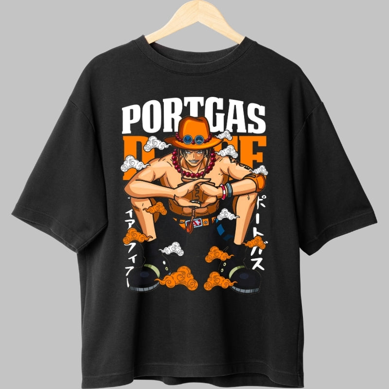 Tricou Anime One Piece - Portgas D. Ace Flacara Libertatii fata