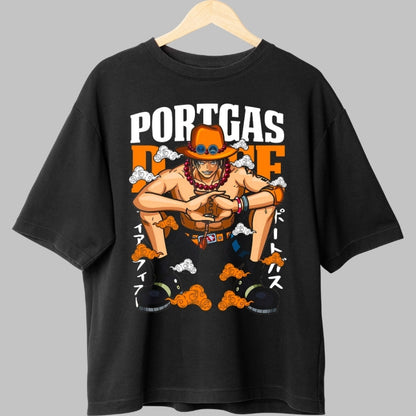 Tricou Anime One Piece - Portgas D. Ace Flacara Libertatii fata