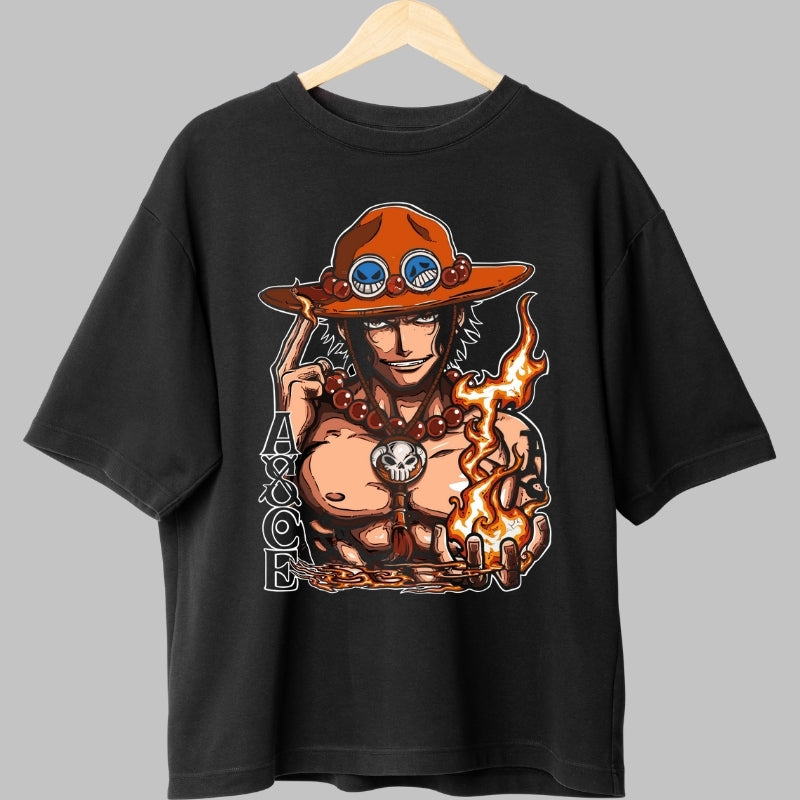 Tricou Anime One Piece - Portgas D. Ace Flacara Libertatii fata