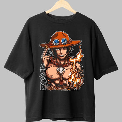 Tricou Anime One Piece - Portgas D. Ace Flacara Libertatii fata