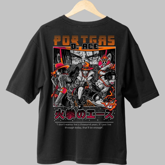 Tricou Anime One Piece - Portgas D. Ace Flame Legacy spate