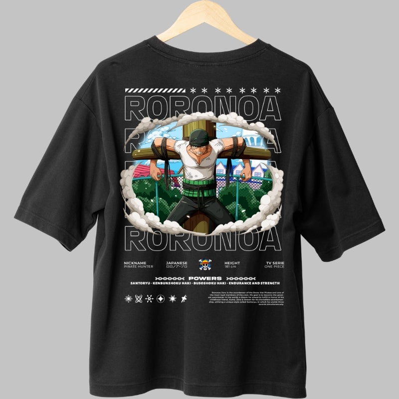 Tricou Anime One Piece - Roronoa Zoro Crucificat spate