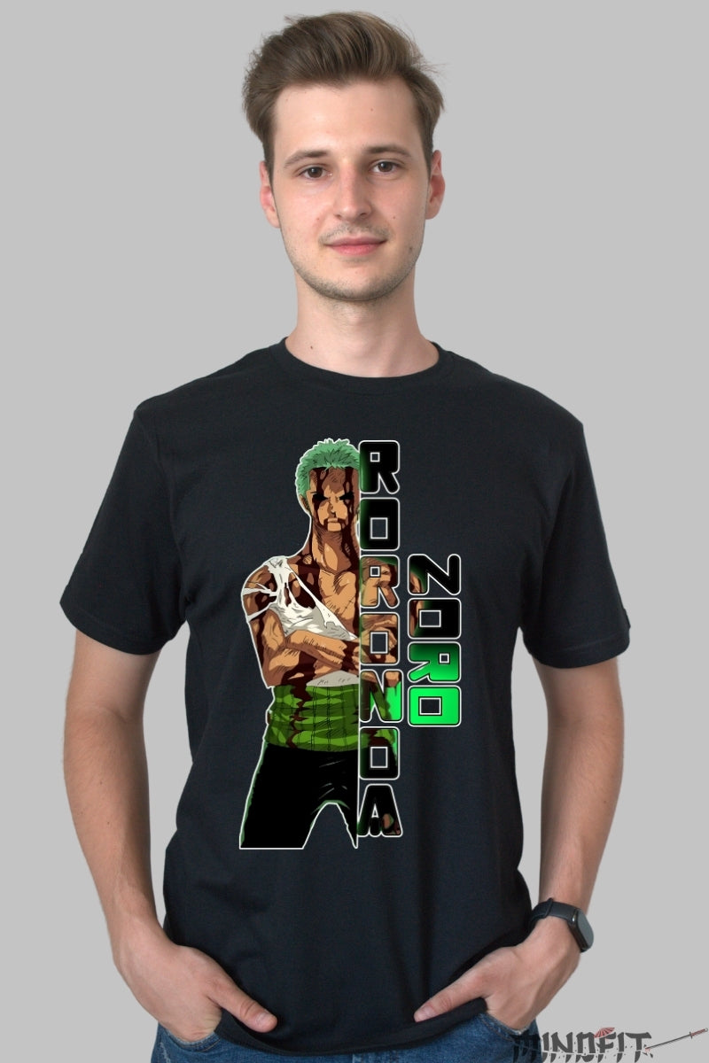 Tricou Anime One Piece - Roronoa Zoro Determinare de Fier barbat negru