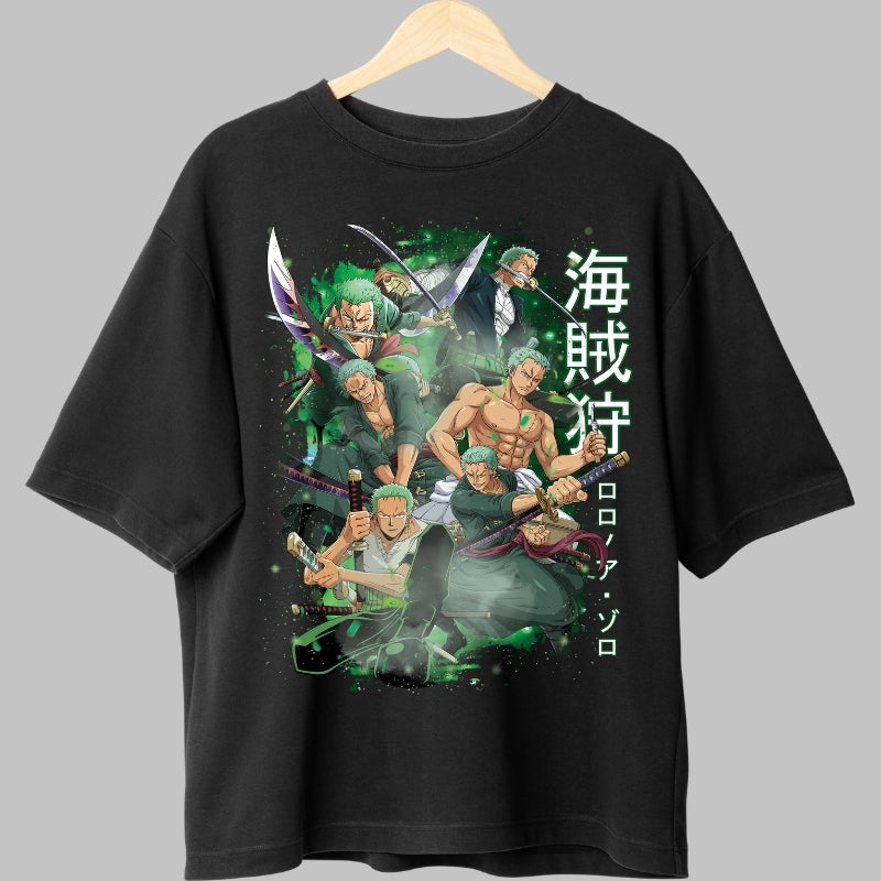 Tricou Anime One Piece - Roronoa Zoro Maestrul Trei Sabii fata