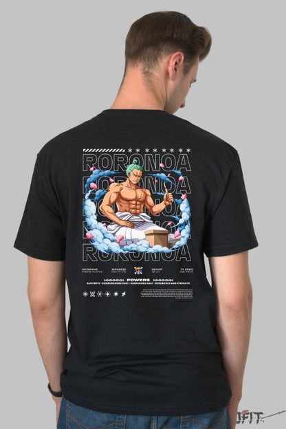 Tricou Anime One Piece - Roronoa Zoro Meditatie Samurai barbat negru