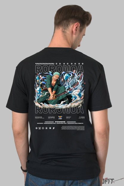 Tricou Anime One Piece - Roronoa Zoro Sabie Demonica barbat negru