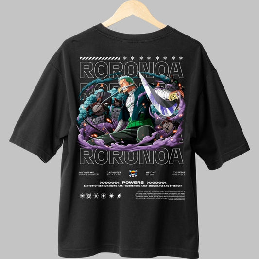 Tricou Anime One Piece - Roronoa Zoro Santoryu Legend spate