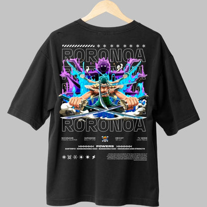 Tricou Anime One Piece - Roronoa Zoro Santoryu Legend spate