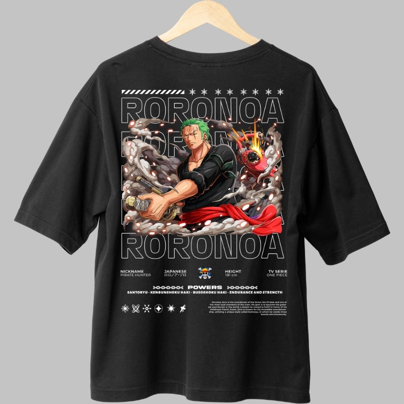 Tricou Anime One Piece - Roronoa Zoro Santoryu Power spate