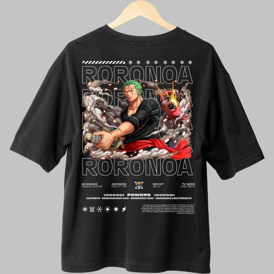 Tricou Anime One Piece - Roronoa Zoro Santoryu Power spate