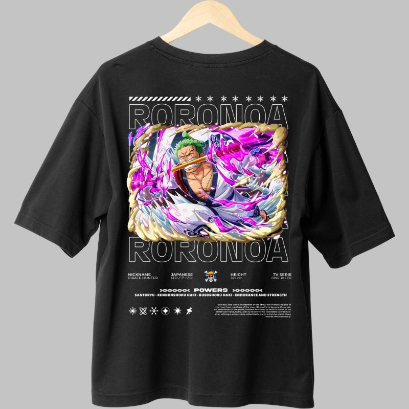 Tricou Anime One Piece - Roronoa Zoro Santoryu Storm spate