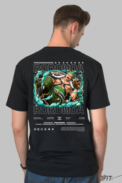 Tricou Anime One Piece - Roronoa Zoro Santoryu Storm barbat negru