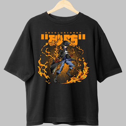Tricou Anime One Piece - Sabo Flacari Revolutionare fata