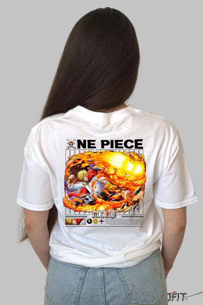 Tricou Anime One Piece - Sanji Diavolul de Foc dama alb