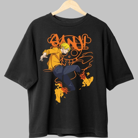 Tricou Anime One Piece - Sanji Diavolul Picioarelor de Foc fata