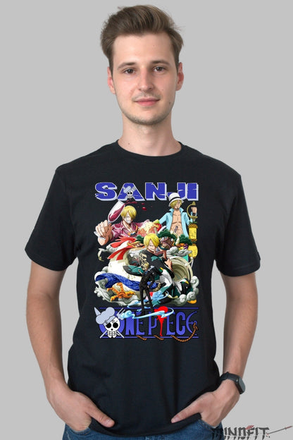 Tricou Anime One Piece - Sanji Versatile Power barbat negru