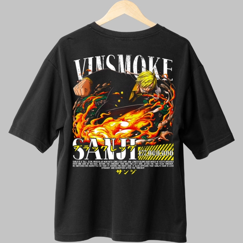 Tricou Anime One Piece - Sanji Vinsmoke Flare Kick spate
