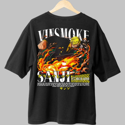 Tricou Anime One Piece - Sanji Vinsmoke Flare Kick spate