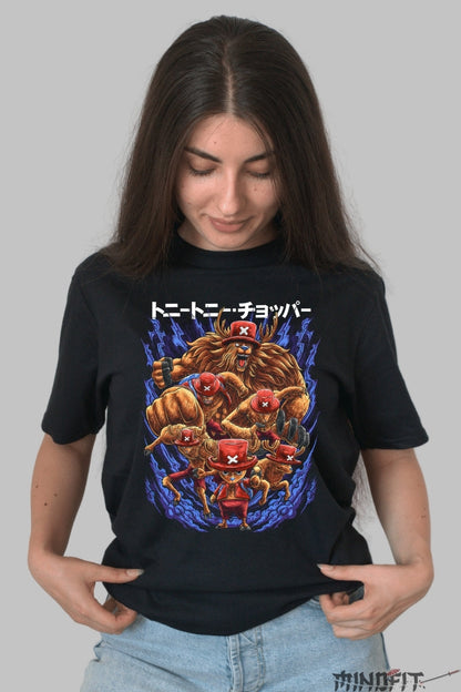 Tricou Anime One Piece - Tony Tony Chopper Beast Mode dama negru