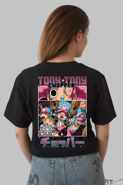 Tricou Anime One Piece - Tony Tony Chopper Comic Burst dama negru