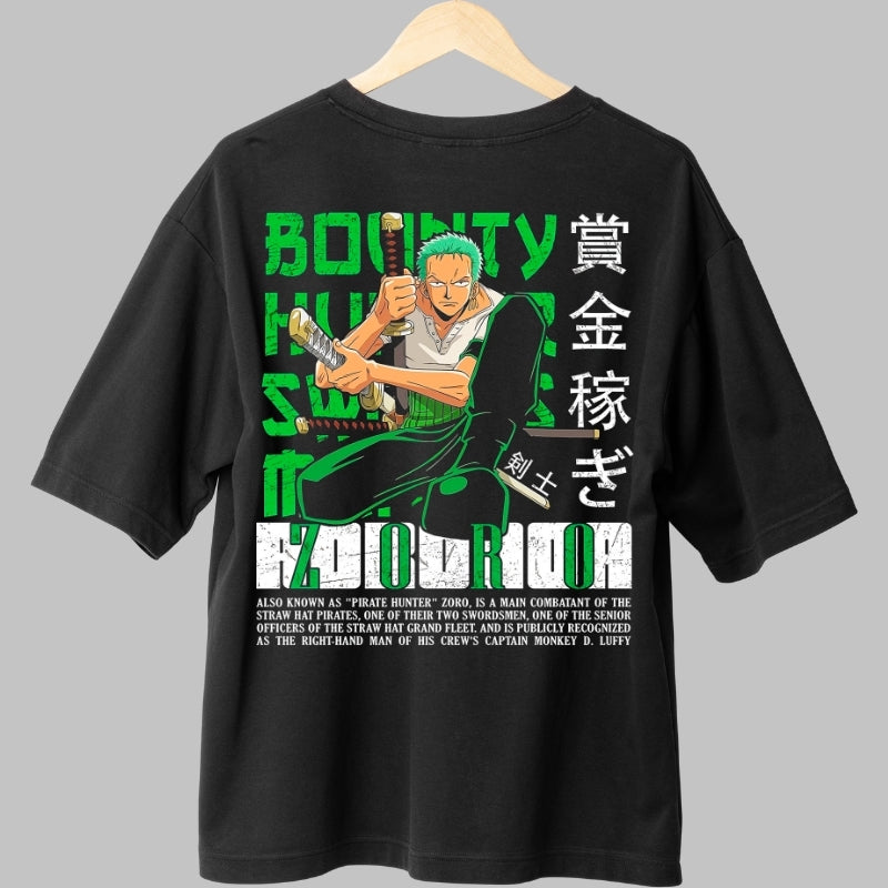 Tricou Anime One Piece - Zoro Bounty Hunter Style spate