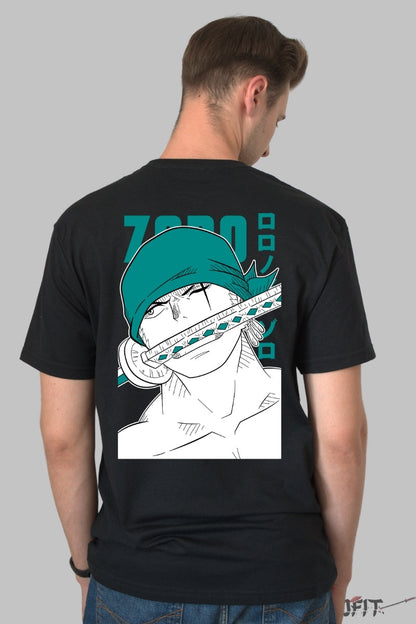 Tricou Anime One Piece - Zoro Sword Focus barbat negru