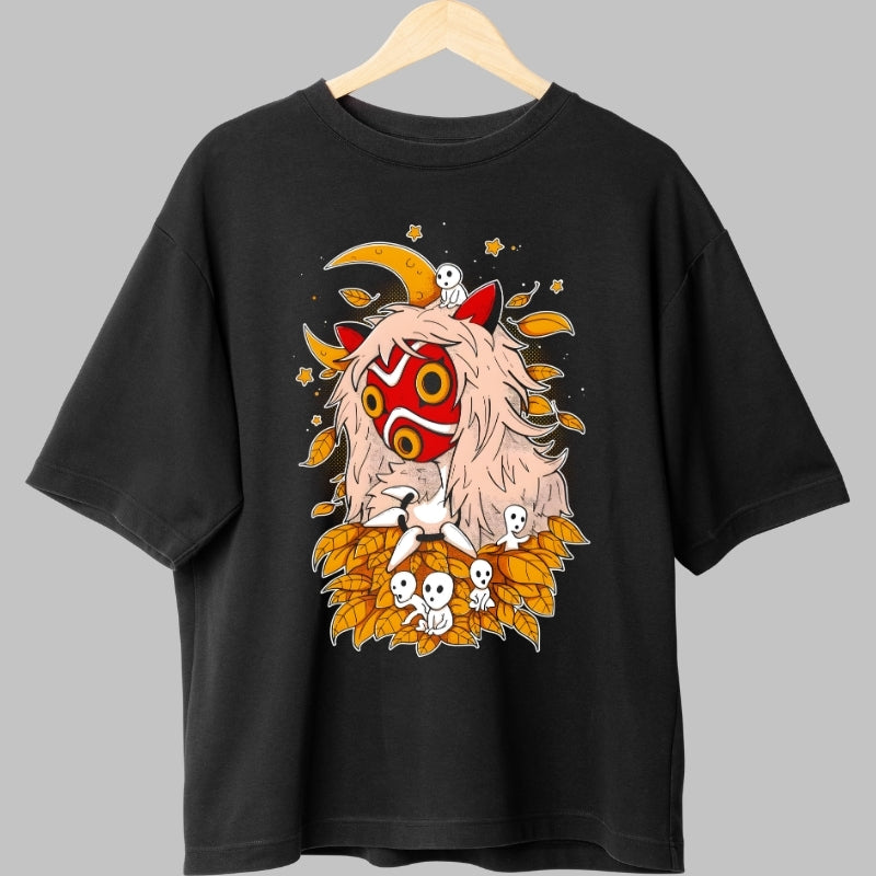 Tricou Anime Princess Mononoke - Spiritul Padurii in Flacari fata