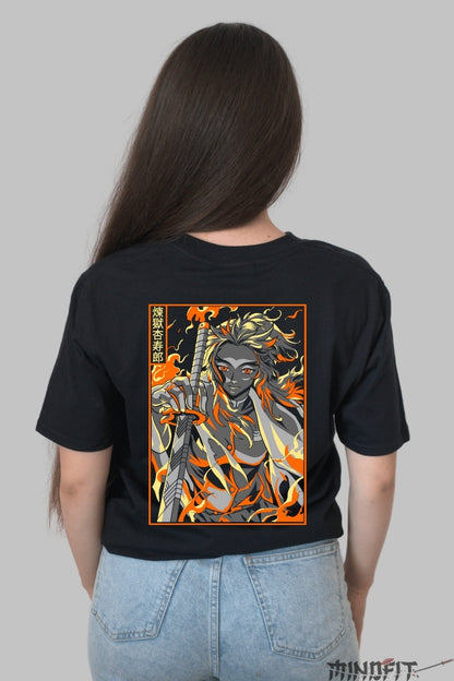 Tricou Anime Rengoku - Spirit de Flacara Absoluta Dama Negru