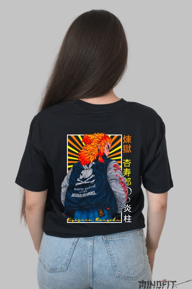 Tricou Anime Rengoku x Mastermind Japan Dama Negru