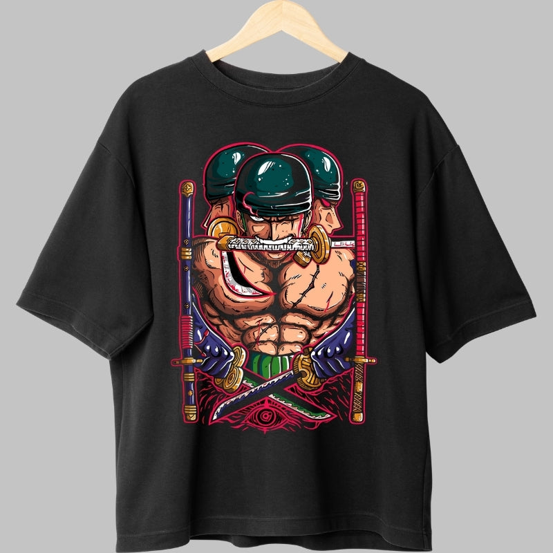 Tricou Anime Samurai Triple Blade - Forta Razboinicului Legendar fata