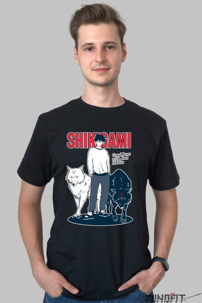 Tricou Anime Shikigami - Lupi Loiali si Umbre Periculoase Barbat Negru
