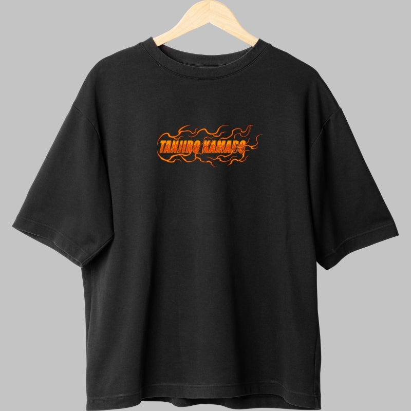 Tricou Anime Tanjiro - Lama Invaluita in Flacari Fata