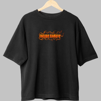 Tricou Anime Tanjiro - Lama Invaluita in Flacari Fata