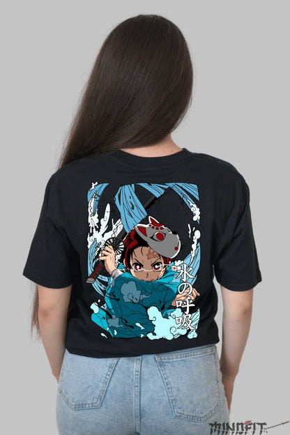 Tricou Anime Tanjiro Masca Urokodaki Dama Negru