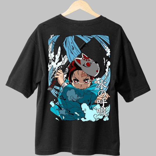 Tricou Anime Tanjiro Masca Urokodaki Spate
