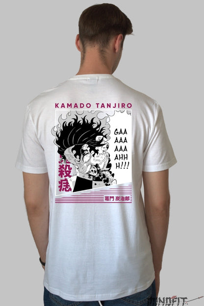 Tricou Anime Tanjiro - Momentul Furia Totala Barbat Alb