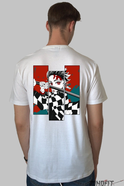 Tricou Anime Tanjiro Sabie Nichirin Barbat Alb