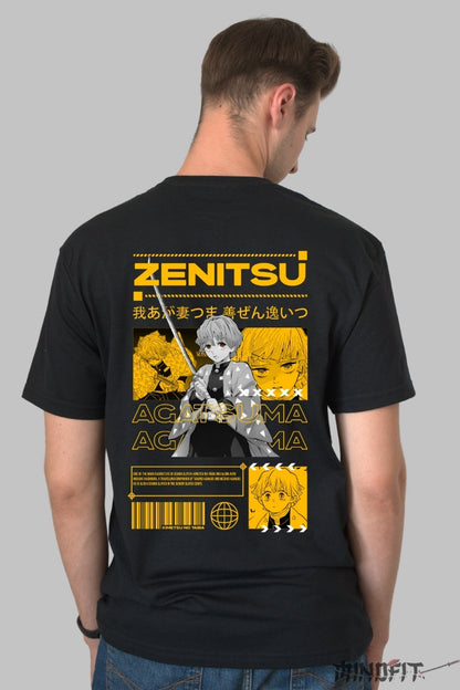 Tricou Anime Zenitsu Agatsuma - Thunder Speed Barbat Negru