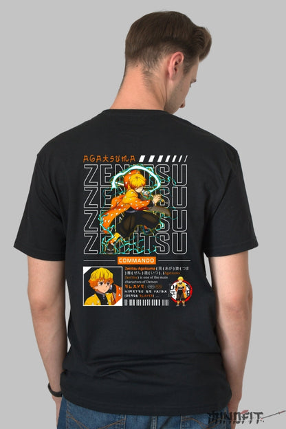 Tricou Anime Zenitsu - Fulgerul Rapid Barbat Negru