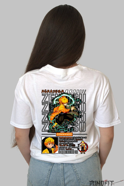 Tricou Anime Zenitsu - Fulgerul Rapid Dama alb